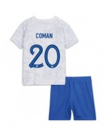 Francie Kingsley Coman #20 Venkovní dres pro děti MS 2022 Krátký Rukáv (+ trenýrky)